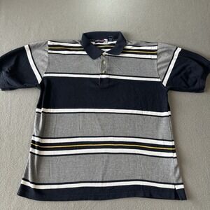 Y2K Vintage 212 NYC Stripped Polo Shirt Mens  Large Skater 90s Streetwear Preppy
